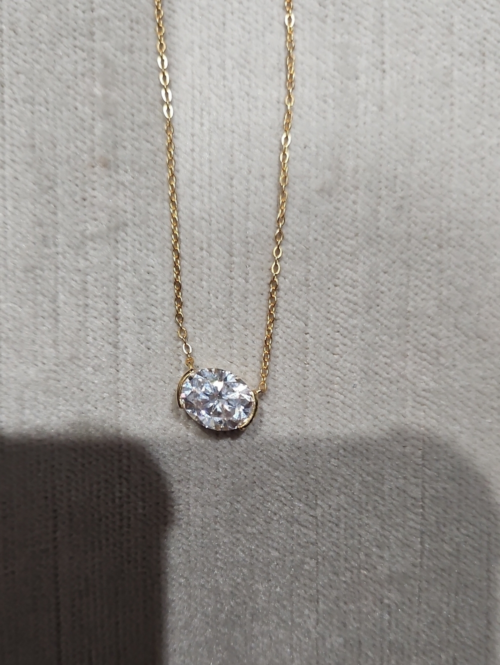 Sterling Silver Gold Solitaire Moisanite Bezel Pendant Necklace -